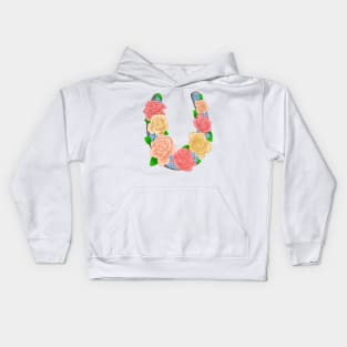 Flowers on a horse shoe Kids Hoodie